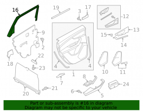 Door trim inner rear left Audi Q7 16- black under curtain