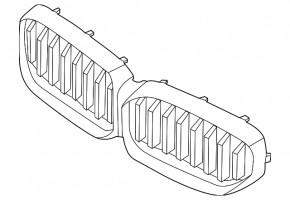 Radiator grille BMW 5 G30 17-23 gloss black