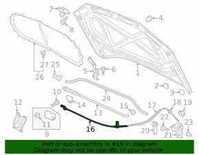 VW Passat B8 16-19 USA Hood Release Cable