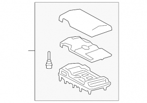 Lexus ES 19-22 leather armrest, brown, for wireless charging