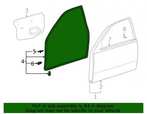 Door seal front left Lexus IS200 IS300 99-05