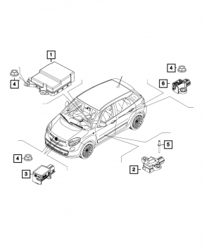 Airbag sensor door left Fiat 500L 14-19