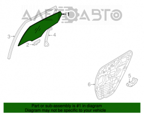 Rear right door glass for Hyundai Azera 12-17