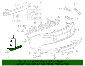 Left rear bumper mount for Chevrolet Camaro 16-23