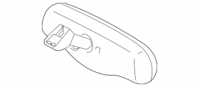 Interior mirror for Toyota Prius V 12-17, black, empty