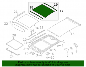 Infiniti QX50 19-20 rear sunroof glass