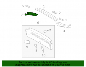 Trunk door trim right Subaru Impreza WRX GH 09-14 5d black