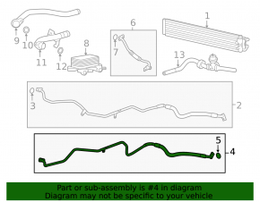 Automatic transmission cooling system pipe lower Porsche Cayenne 958 11-17 4.8 Turbo return
