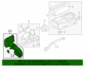 Air intake duct Mercedes W166 GLE 16-16 2.1d