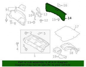 Mazda 3 19-24 4d trunk opening trim, black, worn