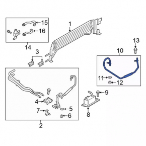 Oil cooler pipe automatic transmission outlet Ford Escape MK3 13-19 1.6T 2.5 2.0T long