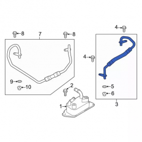 Oil cooler pipe automatic transmission outlet Ford Escape MK3 13-19 1.6T 2.5 2.0T long