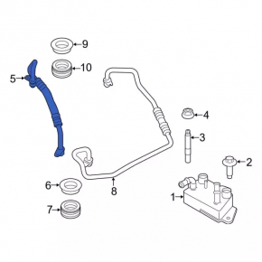 Oil cooler pipe automatic transmission outlet Ford Escape MK3 13-19 1.6T 2.5 2.0T long