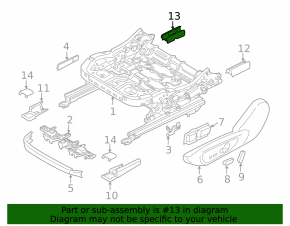 Rear right passenger seat runner trim Ford Fusion mk5 17-20 black, structure