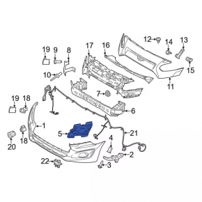 Front bumper insert left Ford Transit Connect MK2 13-18 under fog lights