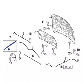 Right bonnet seal Ford Mustang mk6 18 - tear