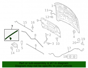 Right bonnet seal Ford Mustang mk6 18 - tear