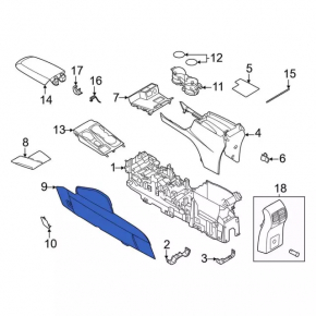 Left side center console trim for Ford Escape MK4 2020, black, scratches