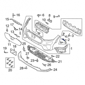 Front Bumper Mount Left Ford Mustang Mach-E 21-23
