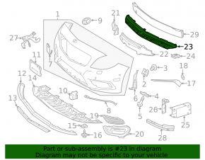 Front bumper mount upper central Mercedes CLA 14-16 prerest