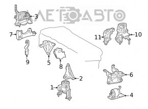 Right engine mount Toyota Rav4 19-2.5 rusty