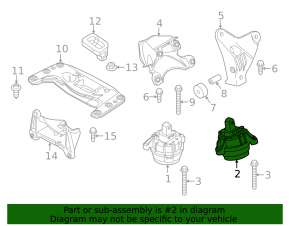Engine mount left BMW 5 F10 11-16 3.0, 3.0T RWD