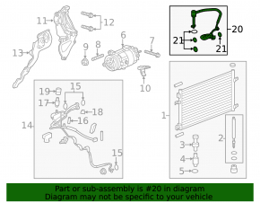 Air conditioning tube condenser-compressor Chevrolet Malibu 13-13 2.4 hybrid
