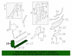 Door sill trim front right inner Volvo XC90 16-22 with backlight, black, scratches