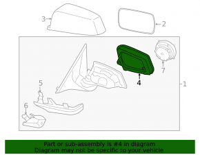 Left mirror housing for BMW 5 F10 11-13 without BSM
