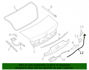 Boot lid lock cable BMW 7 G11 G12 16-22