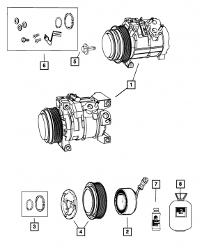 Air conditioning compressor Dodge Grand Caravan 11-20 under the heater 3 rows