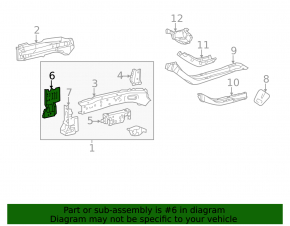 Front right side member nose bracket for Lexus CT200h 11-17