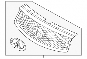Infiniti QX50 16-17 grille