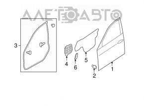 Front right door seal Subaru Forester 08-13 SH