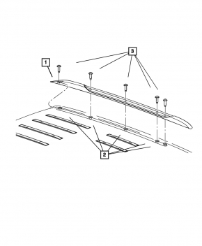 Right longitudinal roof rail for Jeep Grand Cherokee WK2 17-18, gray structure