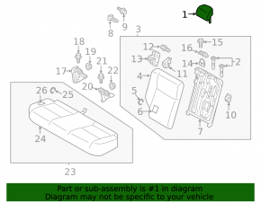 Mitsubishi Outlander Sport ASX 10-15 black rear headrest, left