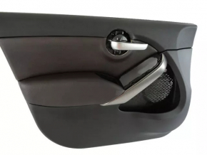 Door trim card front right Fiat 500X 16-17 leather black, with backlight