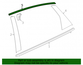 Upper rear right door molding for Honda Civic XI FE/FL 22-24 5d chrome