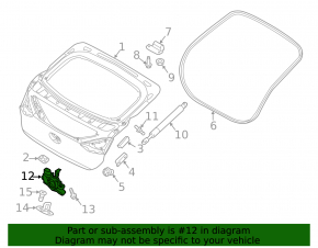 Trunk door lock Hyundai Ioniq 17-22