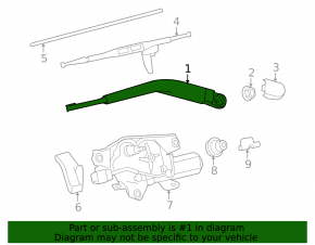 Rear wiper arm for Toyota Sequoia 2008-2016