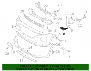 Front bumper-headlight mount left Hyundai Santa FE 19-20 USA