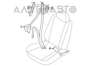Driver's seat belt Nissan Altima 13-18 beige