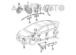 SRS airbag module airbag computer Toyota Prius 30 10-12 for re-stitching