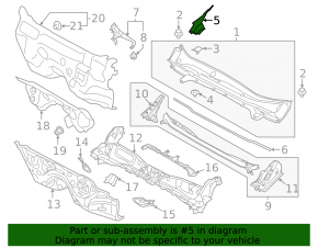 Left windshield wiper seal Subaru Forester 25-26