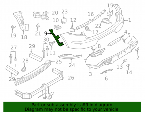 Rear bumper arch extension left Porsche Macan 15-