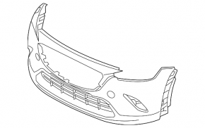 Front bumper Mazda CX-3 16-18 without headlight washers and parking sensors
