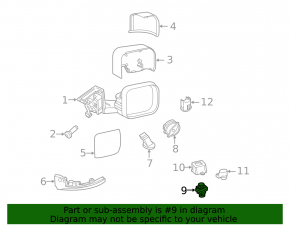 Left side mirror camera for Land Rover Discovery 20-23