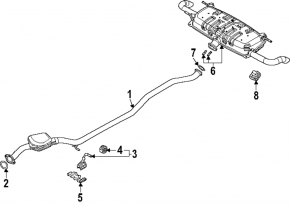 Exhaust line middle section with catalytic converter Mazda CX-90 24-26 PHEV