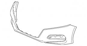 Bare front bumper Honda Accord 18-20 for parking sensors, graphite