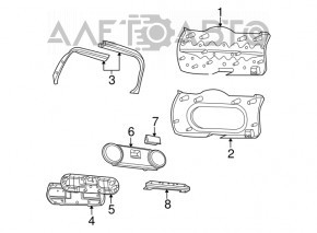 Left tailgate trim Jeep Patriot 11-17 black
